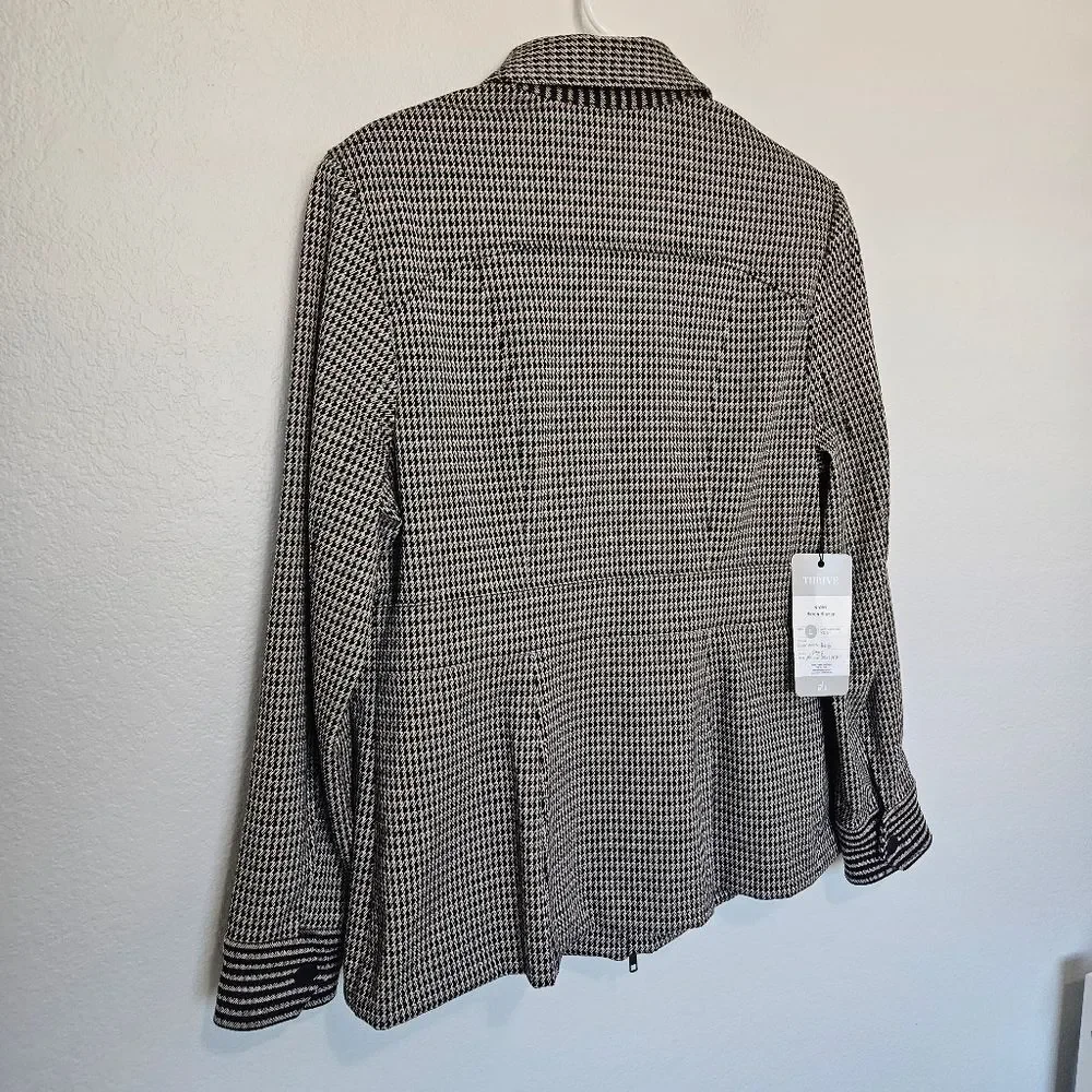 NWT Cabi | The Baron Jacket Houndstooth Brown Black Dark Academia, Womens Large - Picture 9 of 11